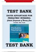 Test Bank Davis Advantage for Pediatric Nursing Critical Components of Nursing Care 3rd Edition &lpar;F&period;A Davis Company&semi; October 6&comma; 2022&rpar; by Rudd and Kocisko&comma; ISBN-13&comma; &lrm;978-1719645706 &lpar;NEWEST EDITION 2024&rpar;