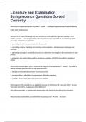Licensure and Examination Jurisprudence Questions Solved Correctly&period;