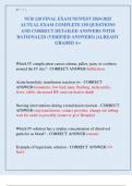 NUR 120 FINAL EXAM NEWEST 2024-2025 ACTUAL EXAM COMPLETE 150 QUESTIONS  AND CORRECT DETAILED ANSWERS WITH  RATIONALES &lpar;VERIFIED ANSWERS&rpar; &vert;ALREADY  GRADED A&plus;