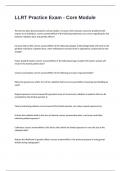 LLRT Practice Exam - Core Module 2024&sol;2025 with 100&percnt; correct answers