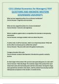 C211 &lpar;Global Economics for Managers&rpar; TEST  QUESTIONS AND ANSWERS WESTERN  GOVERNORS UNIVERSITY
