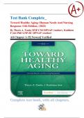 Test Bank Complete&lowbar; Toward Healthy Aging&colon; Human Needs And Nursing Response 11th Edition&comma; &lpar;2022&rpar; By Theris A&period; Touhy & Kathleen F Jett All Chapter 1-35&vert; Newest&vert; Verified