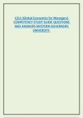C211 &lpar;Global Economics for Managers&rpar;  COMPETENCY STUDY GUIDE QUESTIONS  AND ANSWERS WESTERN GOVERNORS  UNIVERSITY
