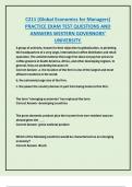 C211 &lpar;Global Economics for Managers&rpar;  PRACTICE EXAM TEST QUESTIONS AND  ANSWERS WESTERN GOVERNORS&rsquo; UNIVERSITY&period;
