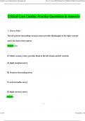 Critical Care Cardiac Practice Questions and Verified Answers &lpar;2024 &sol; 2025&rpar; 100&percnt; Guarantee Pass