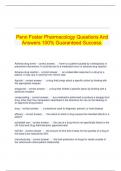 Penn Foster Pharmacology Questions And Answers 100&percnt; Guaranteed Success&period;