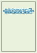 C211 &lpar;Global Economics for Managers&rpar; PREASSESSMENT QUESTIONS AND ANSWERS  WESTERN GOVERNORS&rsquo; UNIVERSITY