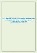 C211 &lpar;Global Economics for Managers&rpar; COMPETENCY  EXAM QUESTIONS AND ANSWERS WESTERN  GOVERNORS&rsquo; UNIVERSITY