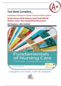 Test Bank Complete&lowbar; Fundamentals of Nursing Care&colon; Concepts&comma; Connections & Skills 3rd Edition&comma; By Marti Burton&comma; David Smith & Linda J&period; May Ludwig All Chapters 1-38&vert; Verified