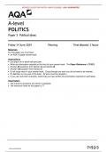 VERIFIED&sol;AQA 2024 A-level POLITICS 7152&sol;3  Paper 3 Political ideas MERGED QUESTION PAPER> MARK SCHEME> 100&percnt; GUARANTEE 