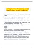   Leading Marines-Developing Leaders Questions And Answers Graded A&plus;&period;