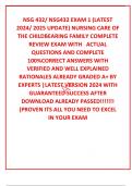 NSG 432&sol; NSG432 EXAM 1 &lpar;LATEST 2024&sol; 2025 UPDATE&rpar; NURSING CARE OF THE CHILDBEARING FAMILY COMPLETE REVIEW EXAM WITH   ACTUAL QUESTIONS AND COMPLETE 100&percnt;CORRECT ANSWERS WITH VERIFIED AND WELL EXPLAINED RATIONALES ALREADY GRADED A&plus; BY EXPERTS &vert;LATEST VERSIO