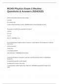 RCHS Physics Exam 2 Review Questions & Answers 2024&sol;2025