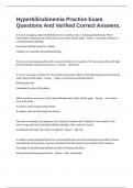Hyperbilirubinemia Practice Exam Questions And Verified Correct Answers&period;