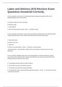 Labor and Delivery &lpar;ATI&rpar; Revision Exam Questions Answered Correctly&period;