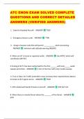 ATC ENON EXAM SOLVED COMPLETE  QUESTIONS AND CORRECT DETAILED  ANSWERS &lpar;VERIFIED ANSWERS&rpar; 