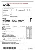 VERIFIED&sol;AQA 2024 GCSE COMBINED SCIENCE 8464&sol;P&sol;2F&colon; TRILOGY Foundation Tier  Physics Paper 2F MERGED QUESTION PAPER> MARK SCHEME>INSERT> 100&percnt; GUARANTEE 
