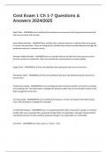 Cost Exam 1 Ch 1-7 Questions & Answers 2024&sol;2025