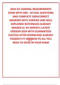 2024 ICC GENERAL REQUIREMENTS EXAM WITH 200&plus;  ACTUAL QUESTIONS AND COMPLETE 100&percnt;CORRECT ANSWERS WITH VERIFIED AND WELL EXPLAINED RATIONALES ALREADY GRADED A&plus; BY EXPERTS &vert;LATEST VERSION 2024 WITH GUARANTEED SUCCESS AFTER DOWNLOAD ALREADY PASSED&excl;&excl;&excl;&excl;&excl;&excl;&excl; &lpar;PRO