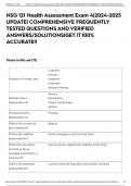 NSG 121 Health Assessment Exam 4&vert;2024-2025 UPDATE&vert; COMPREHENSIVE FREQUENTLY TESTED QUESTIONS AND VERIFIED ANSWERS&sol;SOLUTIONS&vert;GET IT 100&percnt; ACCURATE&excl;&excl;
