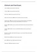 Clinical Lab Final Exam 2024&sol;2025