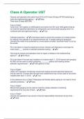 Class A Operator UST Questions and Answers 100&percnt; Verified