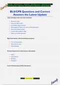 BLS&sol;CPR Questions and Correct  Answers the Latest Update