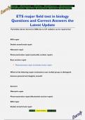ETS major field test in biology Questions and Correct Answers the  Latest Update
