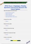 FPCC Exam 3 Highlights&colon; Mobility Questions and Correct Answers the  Latest Update
