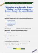 FR Certified Acne Specialist Training &lpar;Module I and II&rpar; Questions and  Correct Answers the Latest Update