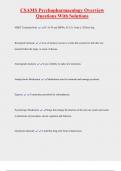 CSAMS Psychopharmacology Overview Questions With Solutions