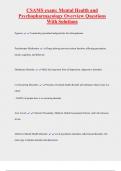 CSAMS exam&colon; Mental Health and  Psychopharmacology Overview Questions  With Solutions