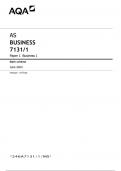 AQA AS BUSINESS Paper 1 and 2 JUNE 2024 QUESTION PAPERS AND MARK SCHEMES