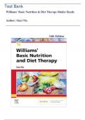 TEST BANK For Williams Basic Nutrition and Diet Therapy 16th Edition by Staci Nix &vert;&vert; All Chapters 1- 23&vert;&vert; Latest Edition
