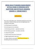 IRENE GOLD PT BOARDS EXAM NEWEST  ACTUAL EXAM &lpar;2 VERSIONS&rpar; WITH  QUESTIONS AND DETAILED ANSWERS  GRADED A &vert; BRAND NEW&excl;&excl;&excl;