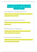 Property and Building Inspection Module II Questions and Answers  Already Passed