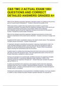C&S TMC 2 ACTUAL EXAM 100&plus; QUESTIONS AND CORRECT DETAILED ANSWERS GRADED A&plus; 