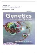 TEST BANK- Genetics A Conceptual Approach 7th Edition  by  Benjamin A&period; Pierce  &vert;&vert; All Chapters &vert;&vert; Latest Edition 