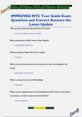 IMPROVED NYC Tour Guide Exam Questions and Correct Answers the  Latest Update