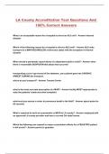 LA County Accreditation Test Questions And 100&percnt; Correct Answers