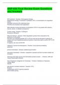 ANP-654 Final Review Exam Questions and Answers