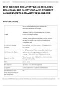 EPIC BRIDGES EXAM TEST BANK 2024-2025 REAL EXAM 200 QUESTIONS AND CORRECT ANSWERS&lpar;DETAILED ANSWERS&rpar;&vert;AGRADE