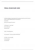 FINAL EXAM  QUESTIONS AND ANSWERS-NUR 1028