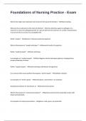 Foundations of Nursing Practice - Exam I Questions and Answers 2024&sol;2025 Latest Edition&period;