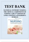TEST BANK MATERNAL-NEWBORN NURSING&colon; THE CRITICAL COMPONENTS OF NURSING CARE 3RD EDITION BY LINDA CHAPMAN AND ROBERTA DURHAM  