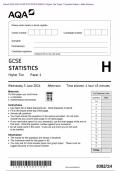 Actual 2024 AQA GCSE STATISTICS 8382/1H Higher Tier Paper 1 Question Paper + Mark Scheme Actual 2024 AQA GCSE STATISTICS 8382/1H Higher Tier Paper 1 Merged Question Paper + Mark Scheme