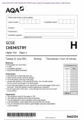 Actual 2024 AQA GCSE CHEMISTRY 8462&sol;2H Paper 2 Higher Tier Merged Question Paper &plus; Mark Scheme Actual 2024 AQA GCSE CHEMISTRY 8462&sol;2H Paper 2 Higher Tier Merged Question Paper &plus; Mark Scheme