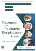 Test Bank for Neonatal and Pediatric Respiratory Care&comma; 6th Edition by Brian Walsh&comma; ISBN&colon; 9780323793094&comma; All 42 Chapters Covered with Answers and Rationales