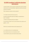 NS ERP Consultant Certification Questions  And Answers