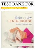 TEST BANK FOR Ethics and Law in Dental Hygiene 3rd Edition by Phyllis L&period; Beemsterboer